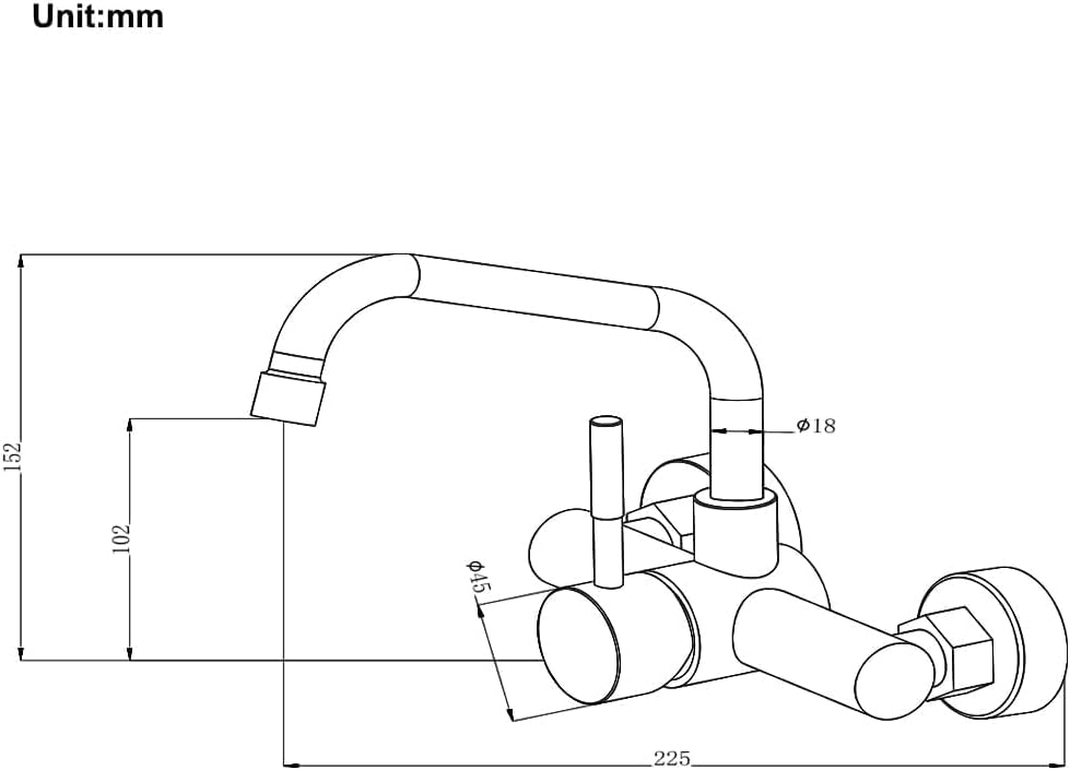 Tondiy Küchenarmatur Wandmontage 11 cm, Wasserhahn Wandarmatur Küche mit 360° drehbar, Spültischarma