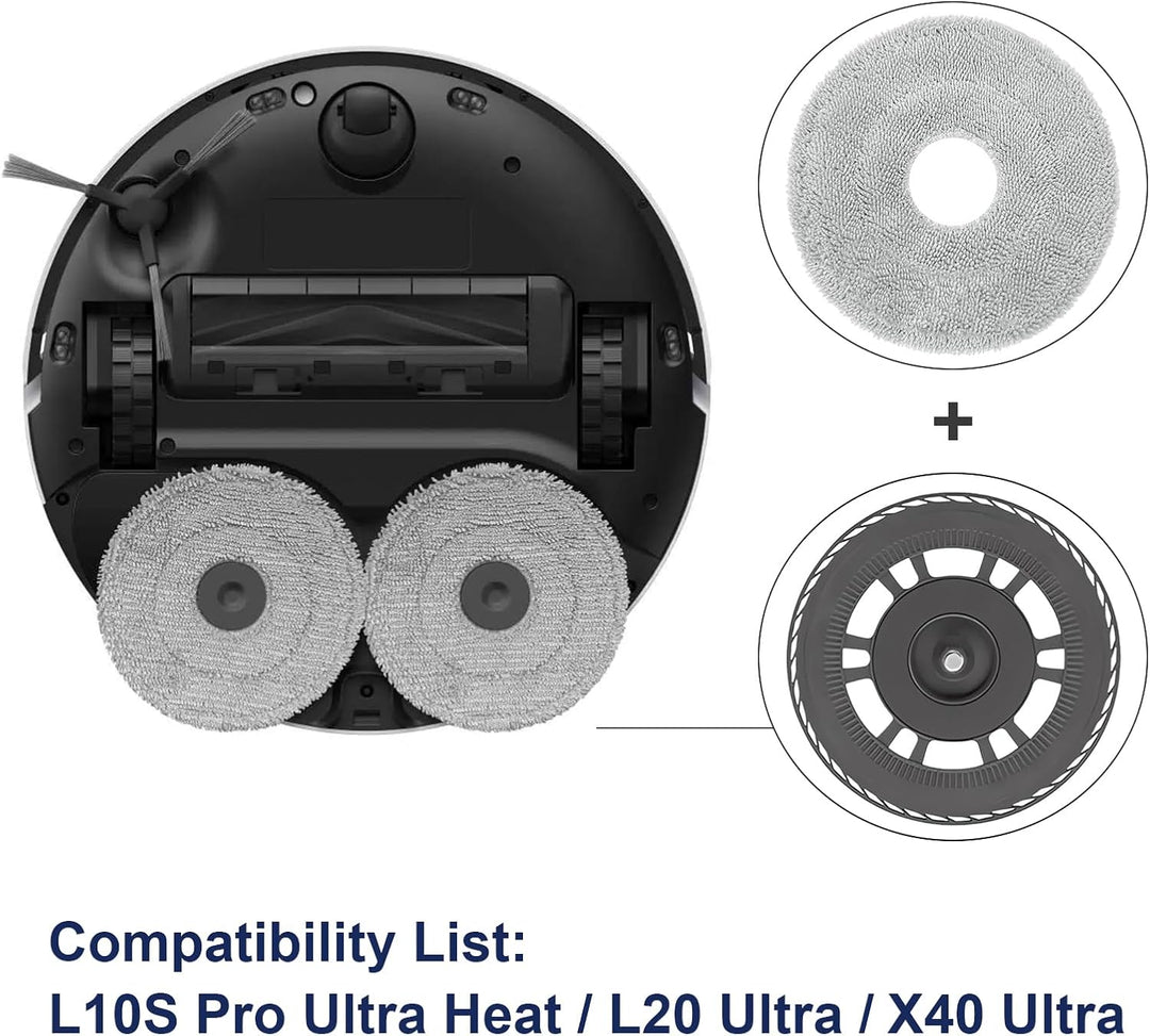 Wischpads mit Wischplatten Ersatzteile für Dreame L10s Pro Ultra Heat / L20 Ultra / X40 Ultra / X30