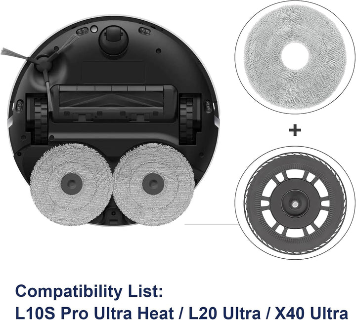 Wischpads mit Wischplatten Ersatzteile für Dreame L10s Pro Ultra Heat / L20 Ultra / X40 Ultra / X30