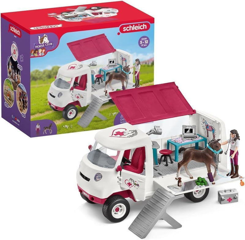 schleich 42439 Mobile Tierärztin mit Hannoveraner Fohlen , für Kinder ab 5-12 Jahren, HORSE CLUB - S