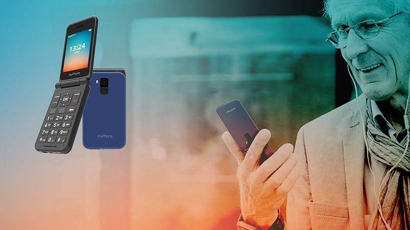 myPhone Flip LTE Klapphandy für Senioren SOS-Taste 4G Volte grosser Akku 1000 mAh bis zu 6 Tage ohne