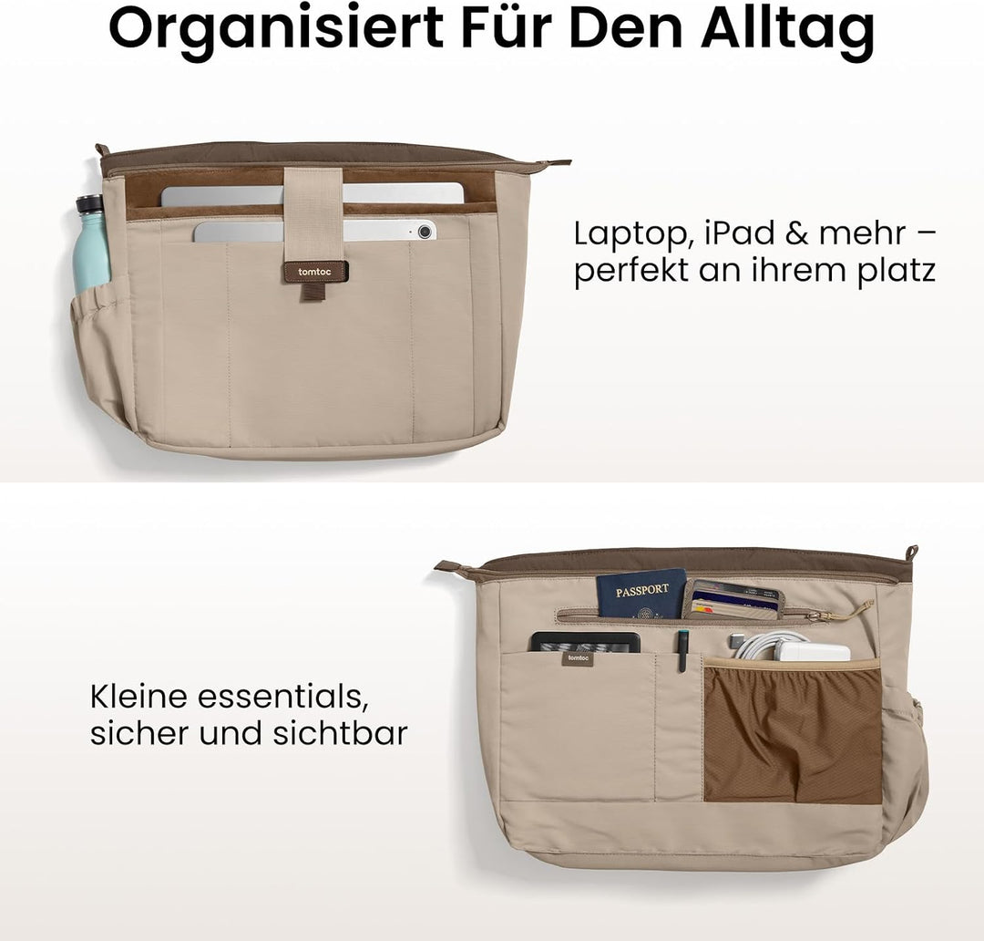 tomtoc Puffer Laptop Tragetasche für Damen, 10L Tote Bag für 13-14 Zoll Macbook, Leichte Schultertas