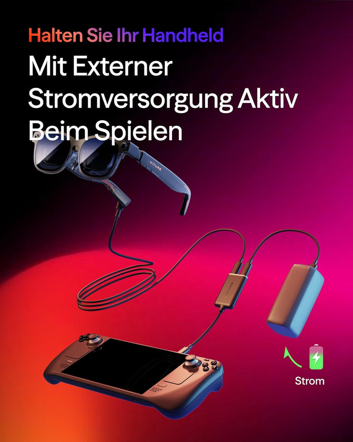 VITURE USB-C auf Brille und Ladeadapter, Laden und Spielen, Schalter, Dampfdeck