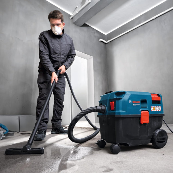 Bosch PRO Kabel-Nass-/Trockensauger GAS12-25LS (inkl. Kunststoff-Verlängerungsrohre, Flachfaltenfilt