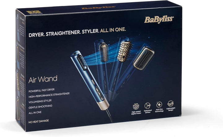 BaByliss Air Wand - Haartrockner, Glätteisen and Styler in einem, Wet to Dry, Anti-Frizz Ionen-Techn