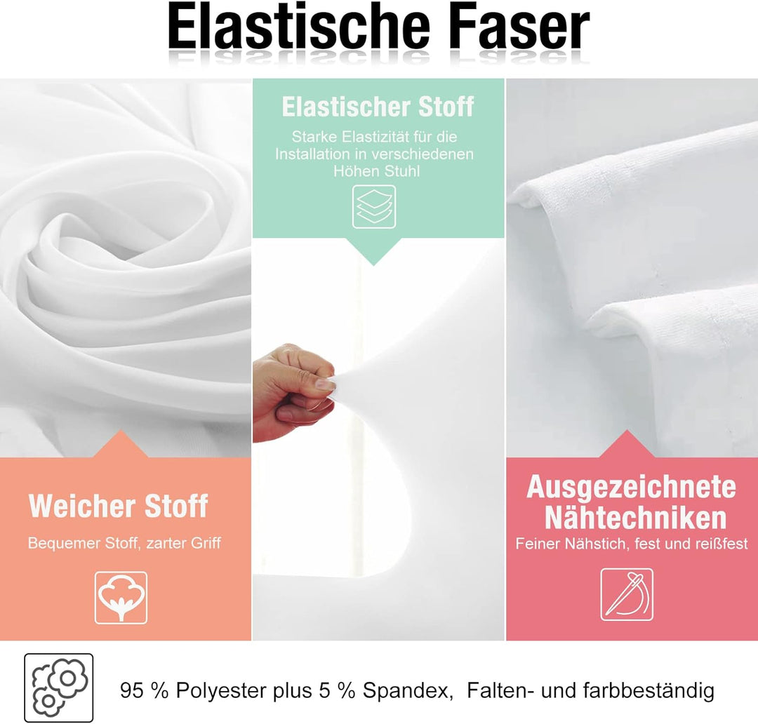 UISEBRT 50 Stück Universell Stuhlhussen Stretch Weiss Stuhlbezüge Moderne für Hochzeiten und Feiern
