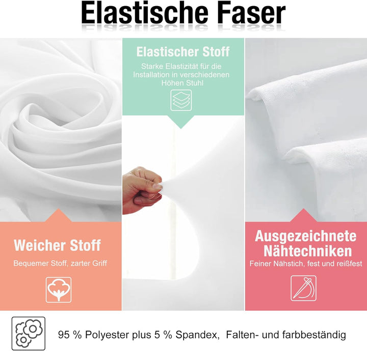 UISEBRT 50 Stück Universell Stuhlhussen Stretch Weiss Stuhlbezüge Moderne für Hochzeiten und Feiern