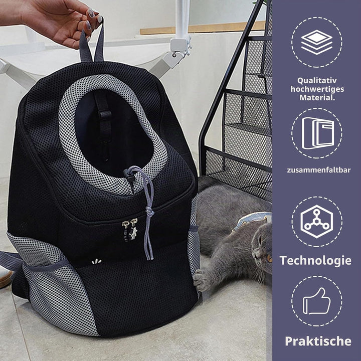 Tragbarer Atmungsaktiver Rucksack für Hunde und Katzen, Verstellbarer Transport-Rucksack Mit Fenster
