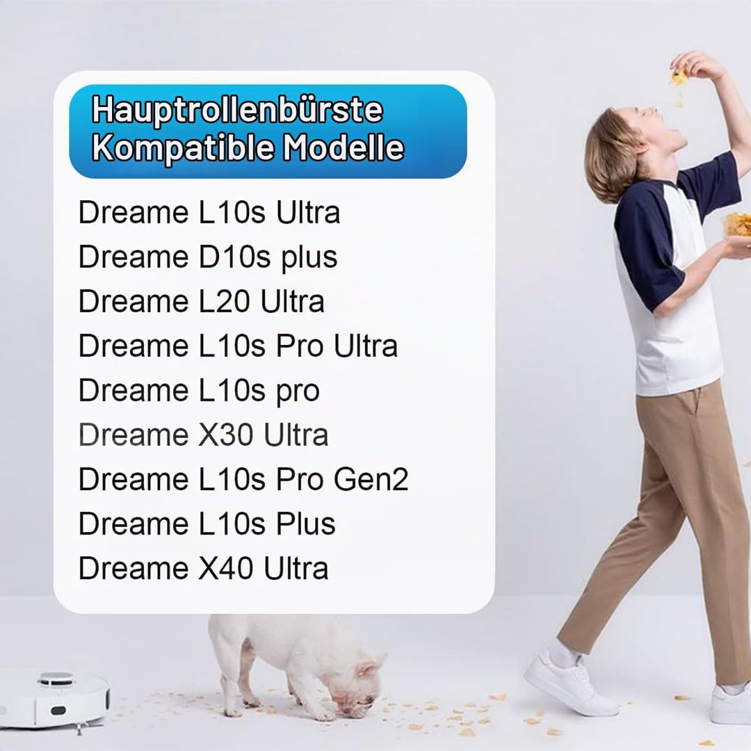 Hauptbürste Zubehör für Dreame L10s Ultra/D10s plus/L20 Ultra/L10s Pro Ultra/L10s pro/X30 Ultra/L10s