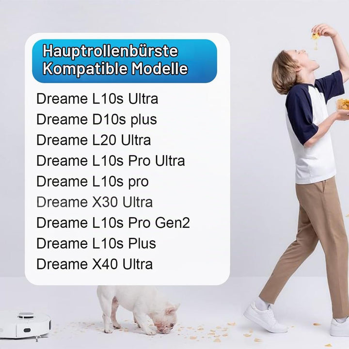 Hauptbürste Zubehör für Dreame L10s Ultra/D10s plus/L20 Ultra/L10s Pro Ultra/L10s pro/X30 Ultra/L10s