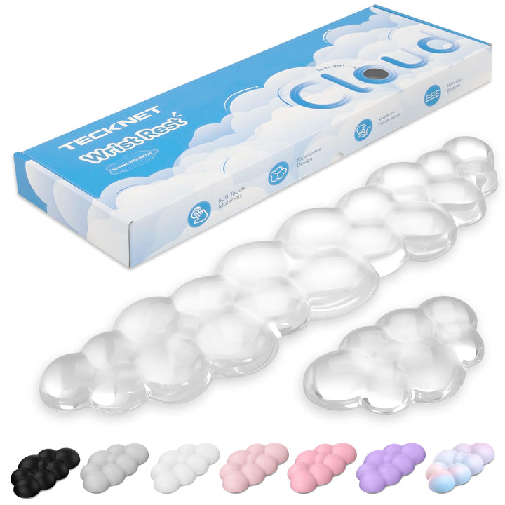 TECKNET Wolke Handballenauflage Tastatur, Ergonomisches, Gel-Füller & Weich und Bequem, Gegen Müdigk