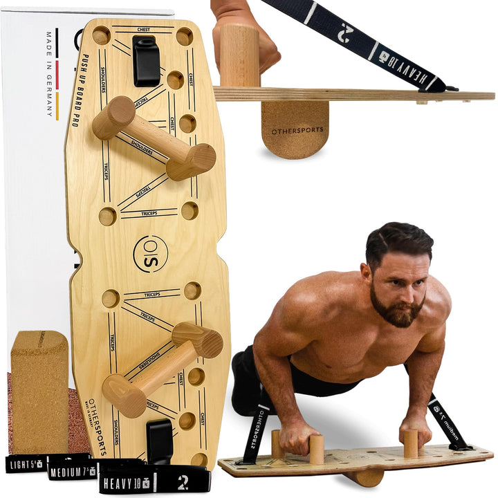 Liegestütze Brett Pro 3 – Maximal effektives Brusttraining mit Balance + Widerstandsfunktion – Push