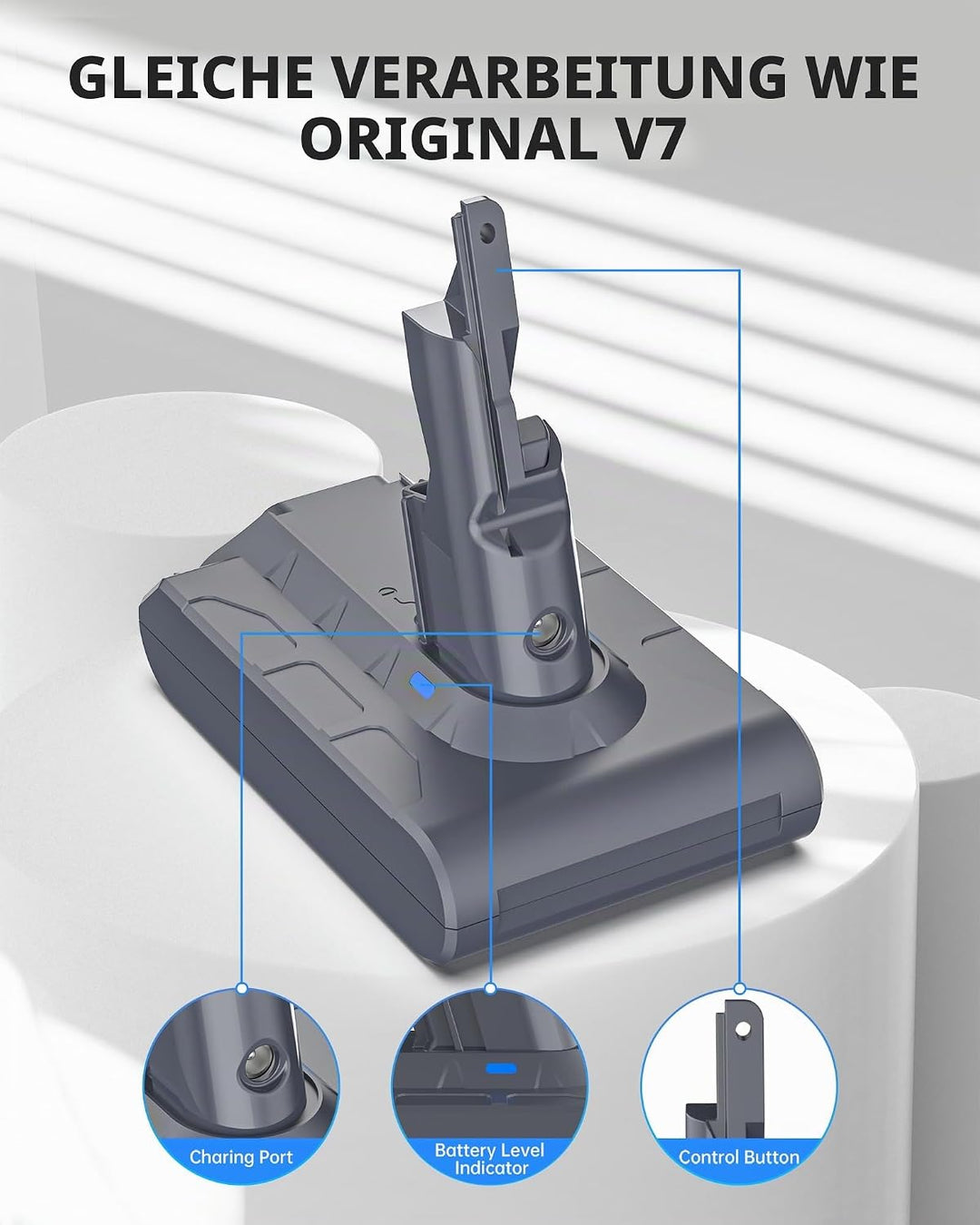 Morpilot 6500mAh V7 Akku, V7 Ersatzakku für Dyson V7 SV11 Animal Motorhead Pro Trigger Fluffy Matres