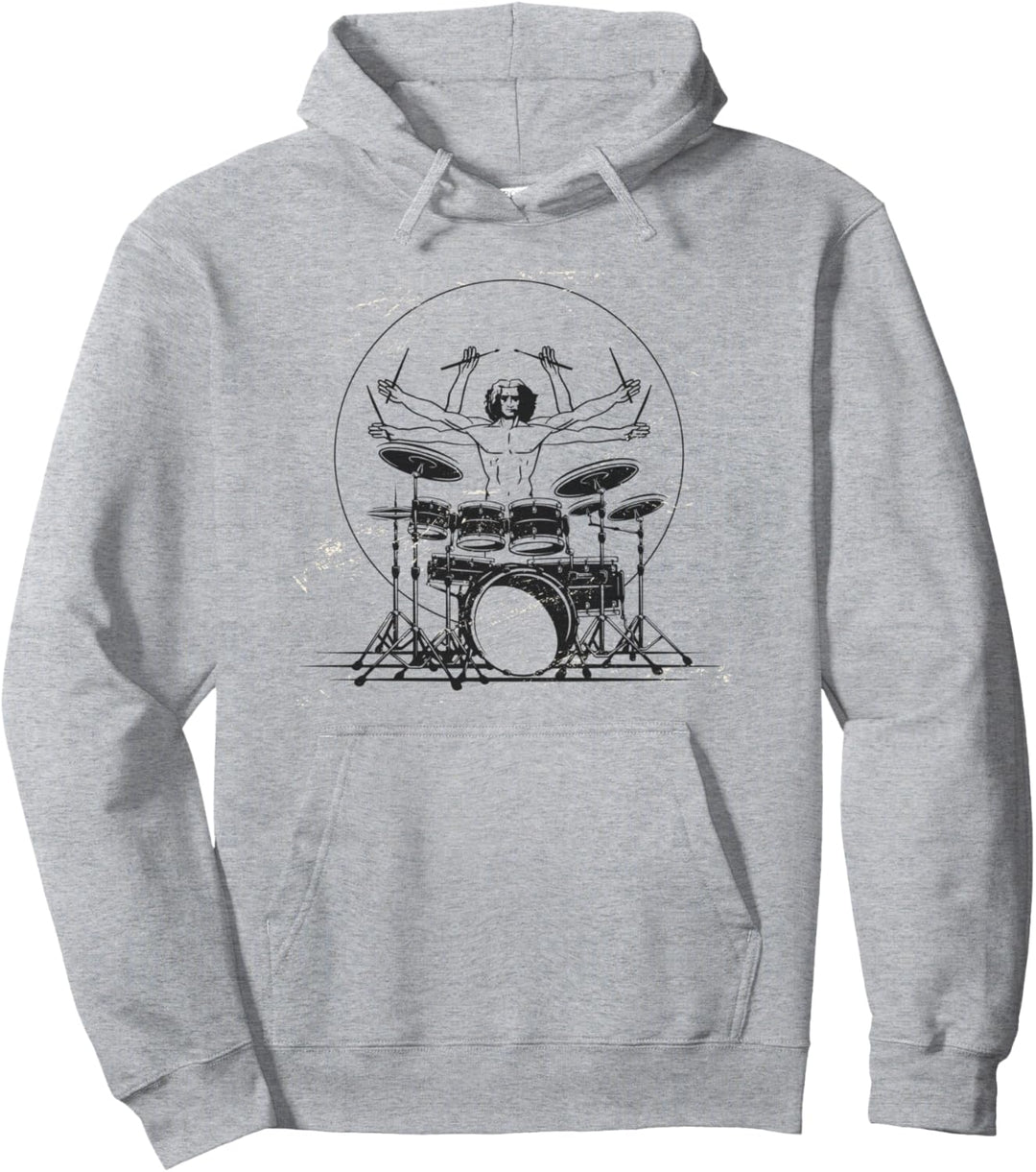 Schlagzeug-Design mit einem Mann mit sechs Armen zum Trommeln Pullover Hoodie