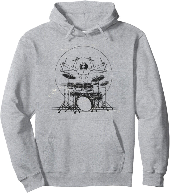 Schlagzeug-Design mit einem Mann mit sechs Armen zum Trommeln Pullover Hoodie