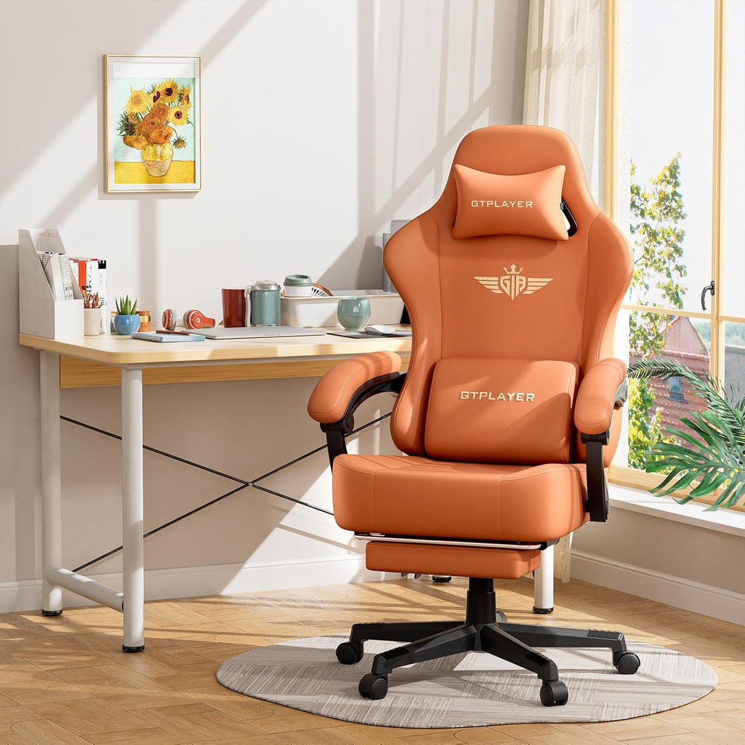 GTPLAYER Gaming Stuhl, Atmungsaktiver Bürostuhl,bürostuhl ergonomisch, Hochwertiger - Kunstleder,Erg