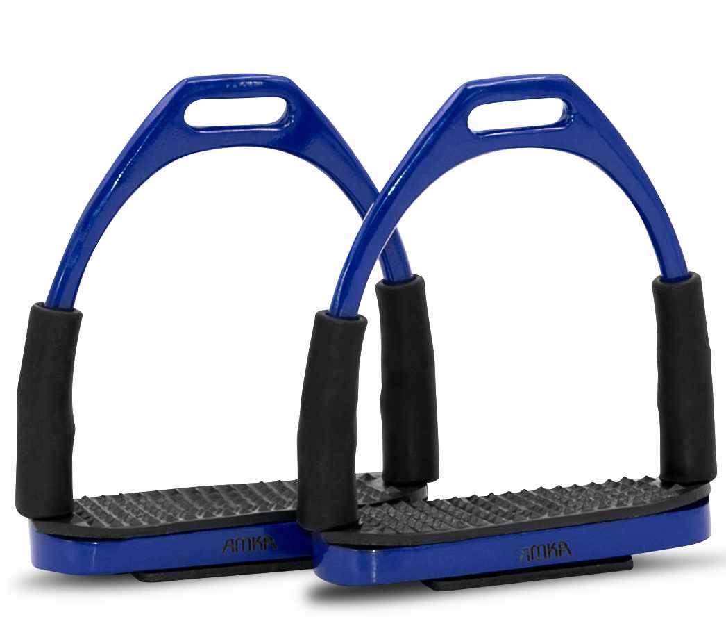 AMKA Steigbügel mit Gelenk dunkelblau Sicherheitssteigbügel Steigbügel Flexible Safety Stirrups Hors