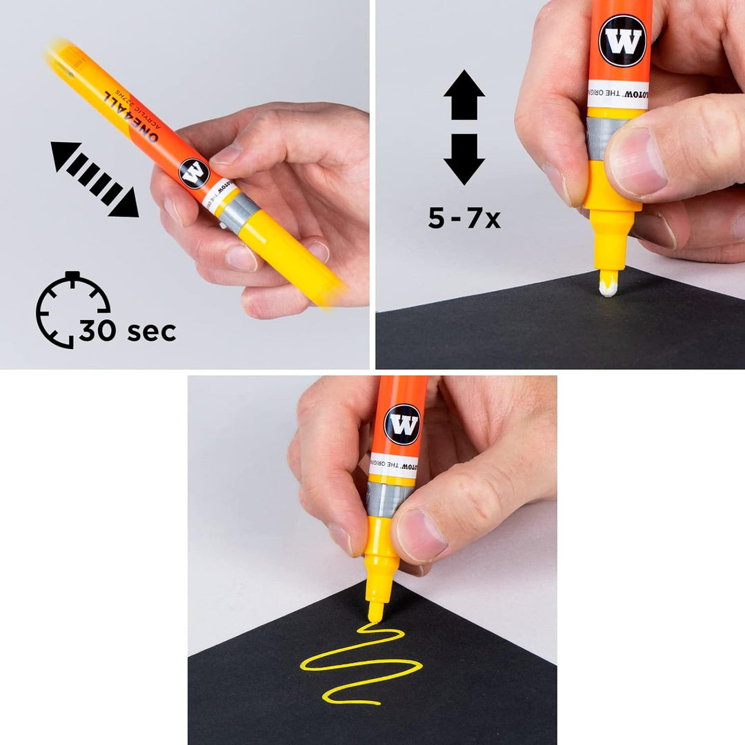 Molotow One4All 227HS Acryl Marker Basic-Set 1 (4,0 mm Strichstärke, hochdeckend und permanent, UV-b