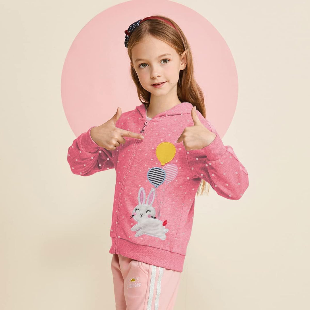 EULLA Kinder Mädchen Zip Up Hoodie Sweatjacke Kapuzenjacke Kapuzenpullover Langarm Baumwolle Einhorn