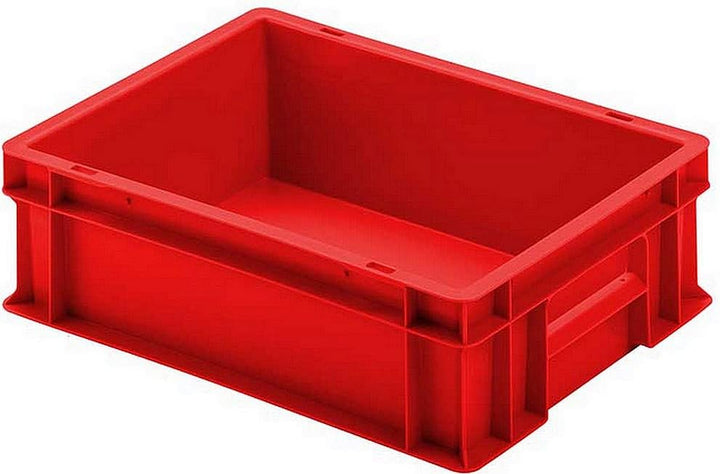 BRB 16x Euro-Stapelbehälter mit 2 Griffleisten, LxBxH 400x300x120 mm, 11 Liter, rot
