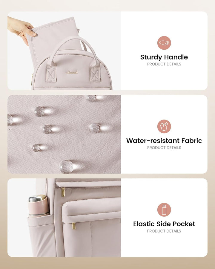 LOVEVOOK Wickelrucksack Baby Wickeltasche Rucksack mit Wickelauflage Lässig Diaper Bag mit Kinderwag