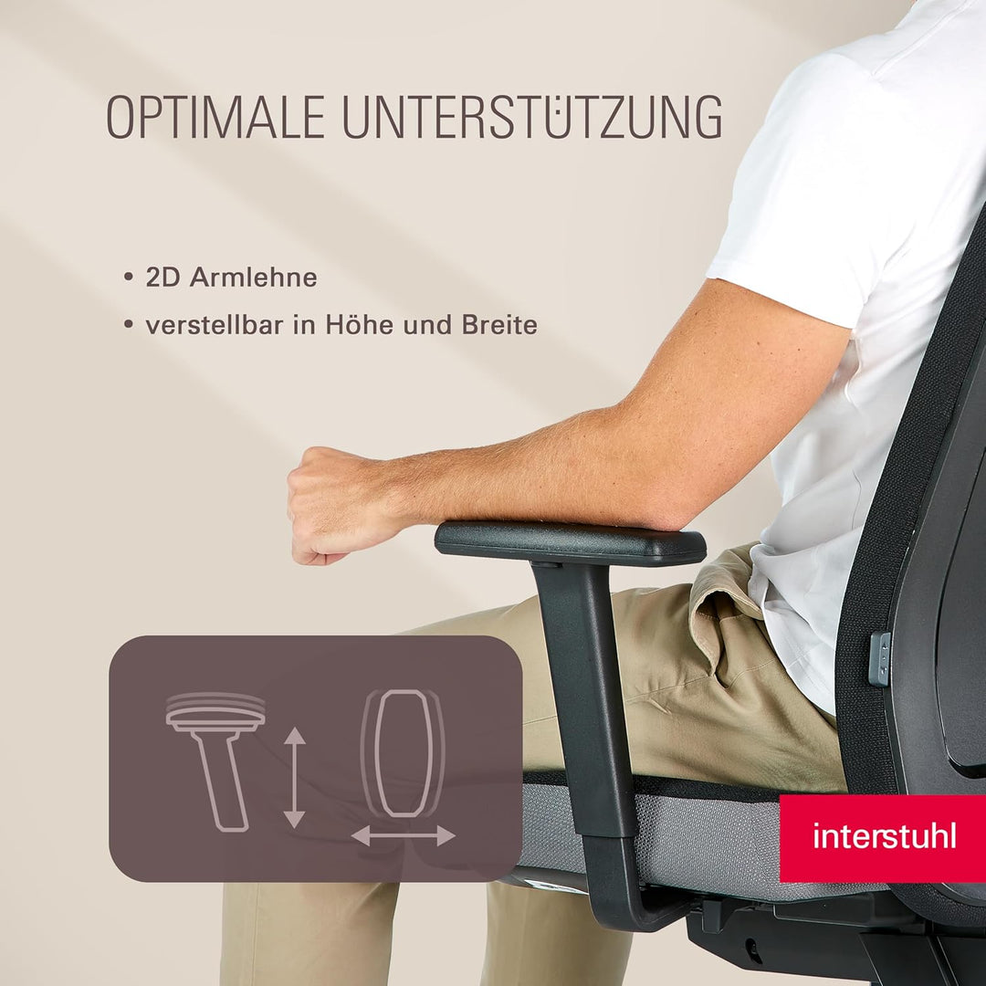 Interstuhl Style Soft Ergonomischer Bürostuhl – Gepolsterter Schreibtischstuhl mit Automatik-Mechani