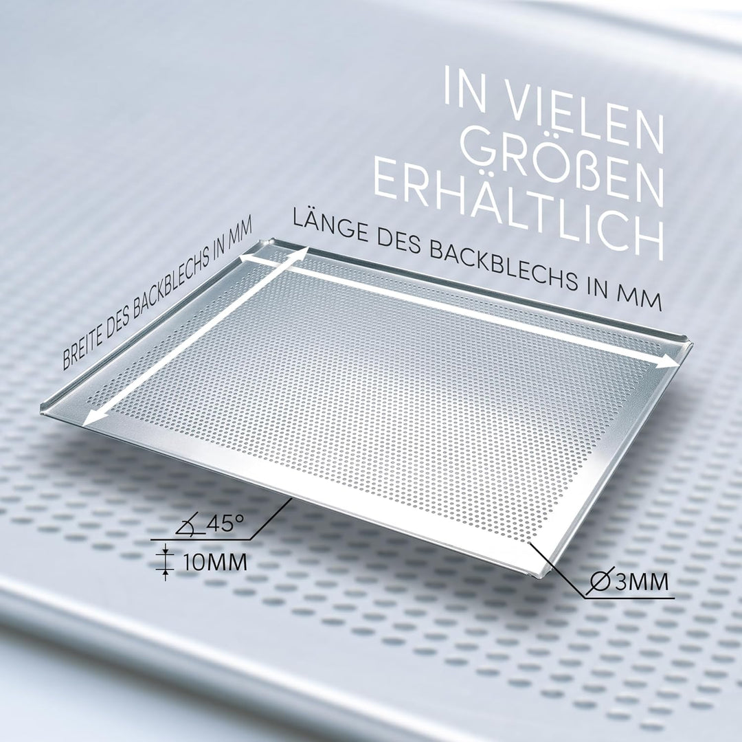 LEHRMANN Backblech perforiert 45 x 35 cm Lochblech Blech gelocht Pizzablech Kompartibel/Ersatz für B