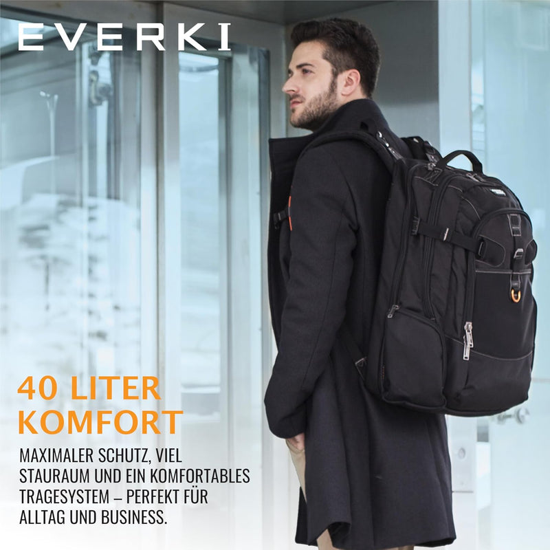 Everki EKP120 – Laptop Rucksack für Notebooks bis 18,4 Zoll (46,7 cm) mit durchdachtem Fächer-Konzep