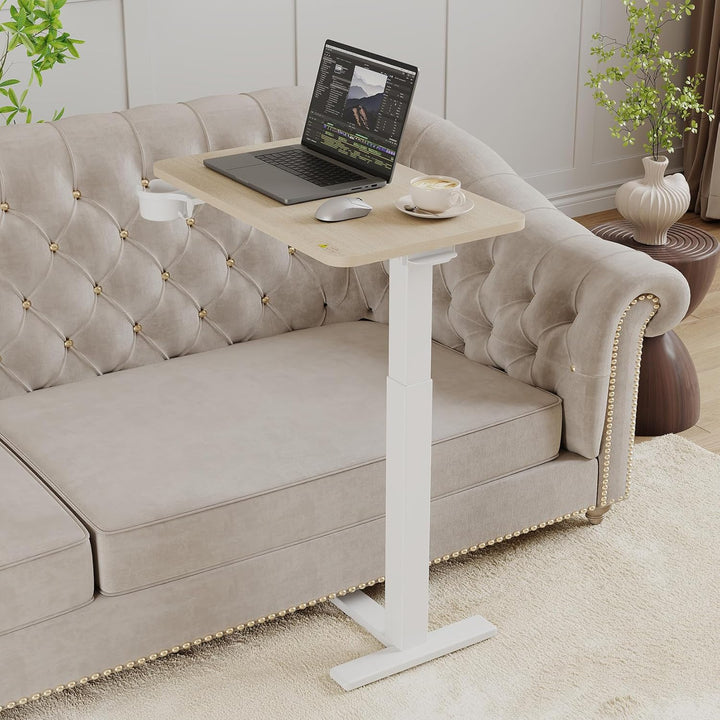 Beistelltisch,Sofatisch Mit Rollen,c-Form,Mobiler Kaffeetisch 68.58 * 40.64 * 65cm,Betttisch Höhenve