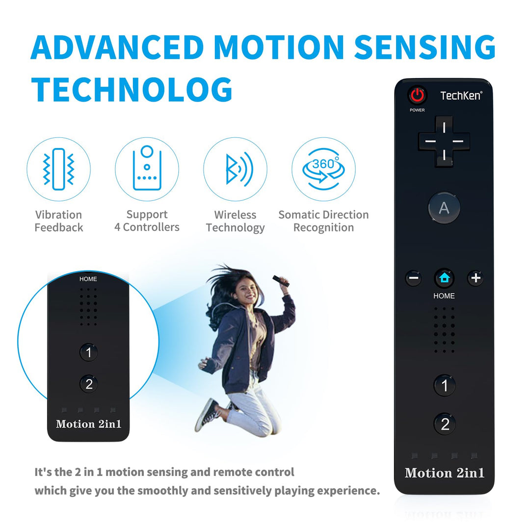 TechKen Controller für Wii mit Motion Plus und Wii Nunchuck Controller Wii Fernbedienung Nunchuk Kon