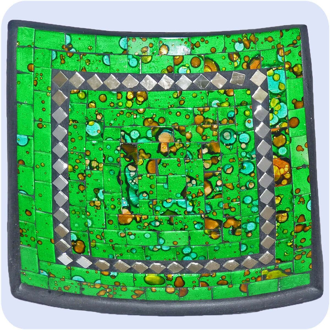 Simandra Mosaikschale Tonschale Glasschale Dekoschale Mosaik Kunsthandwerk Glassteine Deko Quadrat S