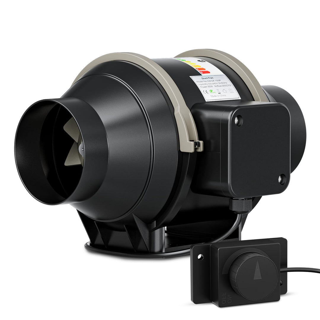 4-Zoll-Inline-Kanalventilator, 360 m³/h Luftstrom-Kanalventilator mit variabler Drehzahlregelung lei