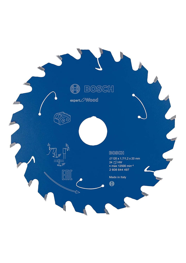Bosch Accessories Professional Kreissägeblatt Expert for Wood (Holz, 120 x 20 x 1,7 mm, 24 Zähne, Zu