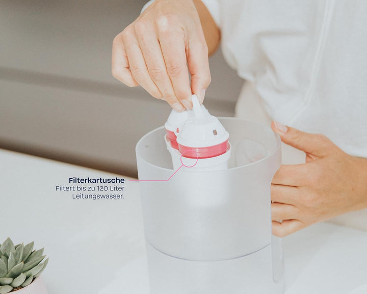 BWT Tischwasserfilter AQUAlizer Station | Vorteilspack mit 2 Filterkartuschen und zusätzlicher Glask