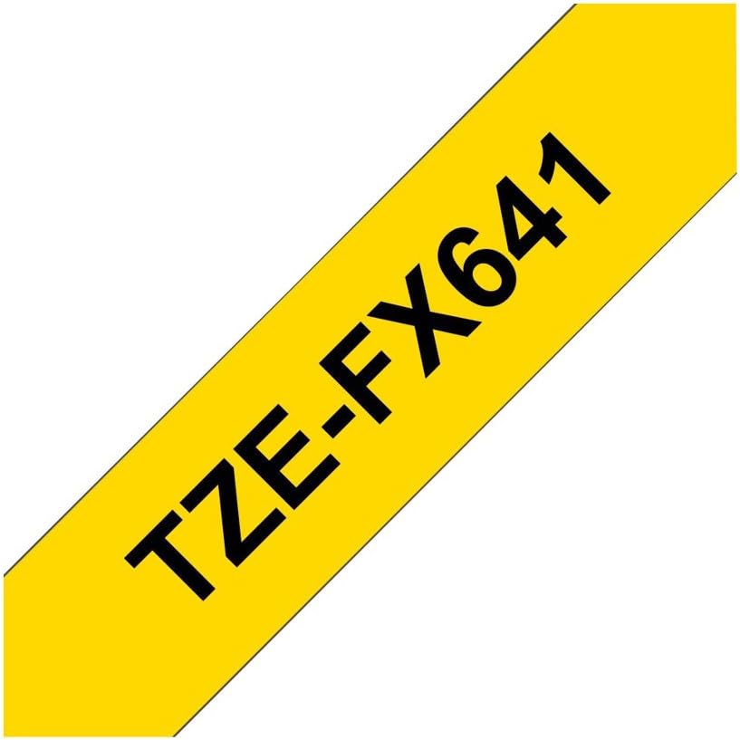 Brother Original P-touch Flexi-Schriftband TZE-FX641 18 mm, schwarz auf gelb (u.a. für Brother P-tou