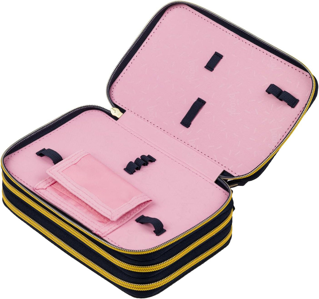 Baagl 3 Fach Federmäppchen Mädchen, Schulmäppchen für Schreibwaren, Schulsachen Federtasche, Federma