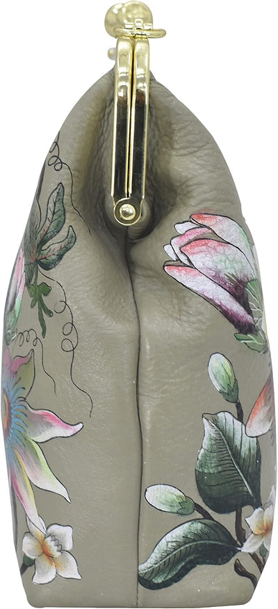 Anuschka Women's Frame Crossbody Tasche aus Echtleder, handbemalt, mittlere Grösse mit Rahmen Floral