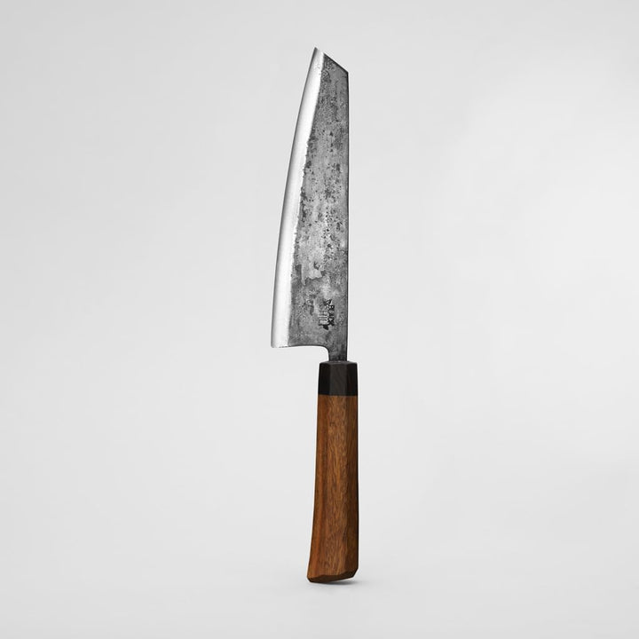 Chefmesser | Eisenholz Griff | 19 cm Carbonstahl Klinge mit 61–63 HRC | Profi Kochmesser für Fisch,