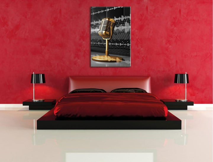 Pixxprint Cooles Musikstudio schwarz/weiss, Format: 80x120 auf hochkantiges Leinwand, 80x120