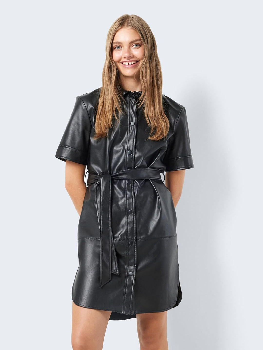 MAMALICIOUS Damen Nmandy Pu 2/4 Shirtdress Noos S Schwarz, S Schwarz