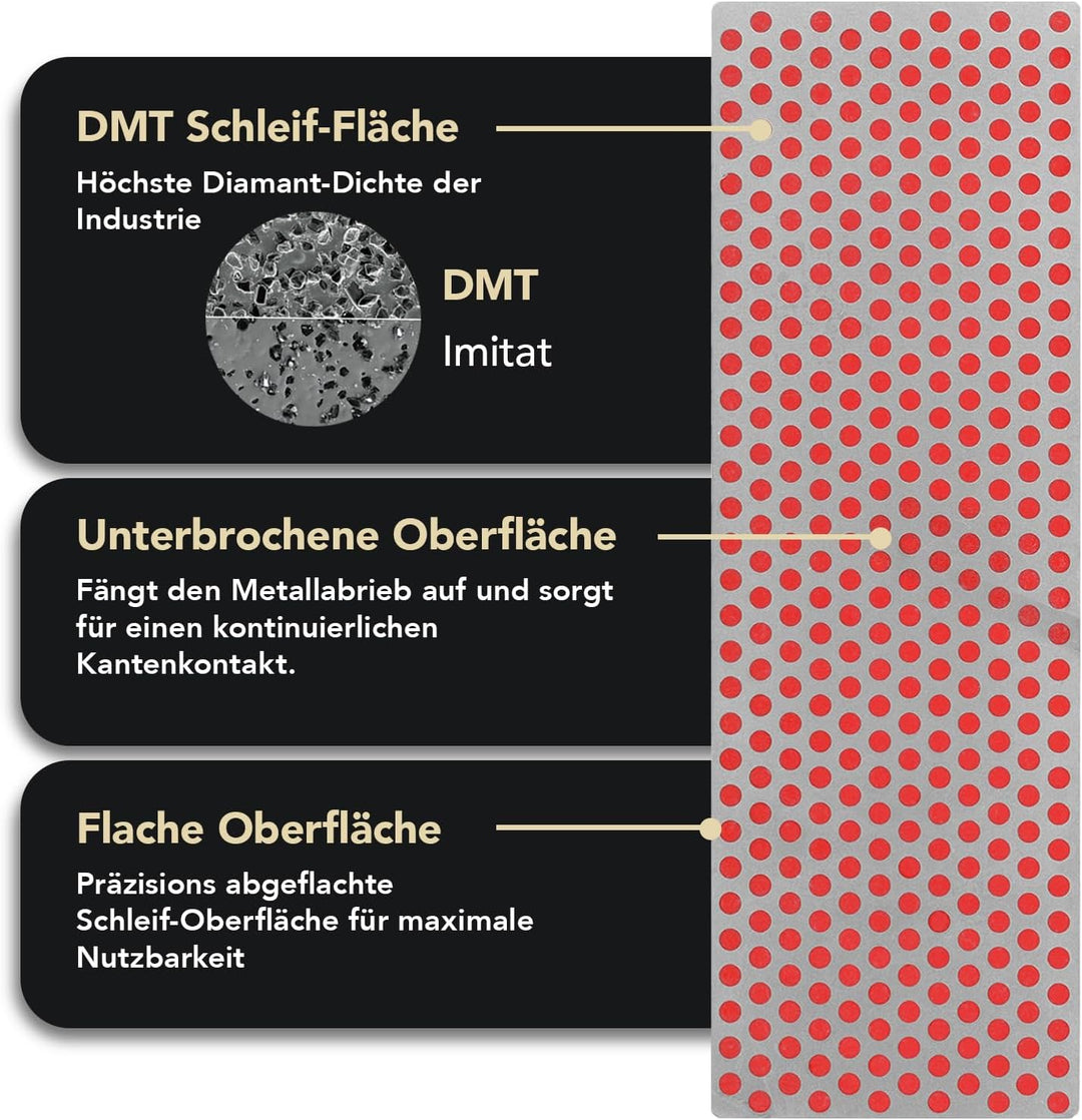 DMT Diamant-Schärfstein in Box aus Hartholz, 15,2 cm / 6 Zoll, Set mit 3 Schärfsteinen in 3 Körnunge