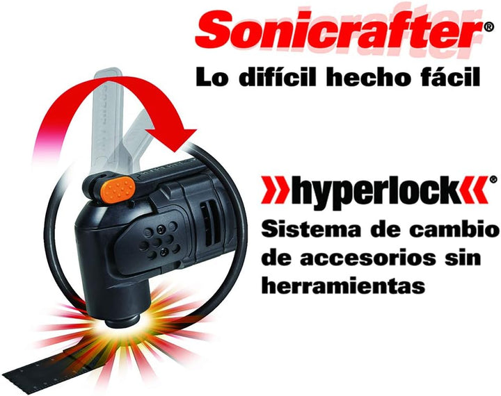 WORX WX679 Sonicrafter Multifunktionswerkzeug 250 W – Schneiden, Schleifen, Sägen, Schaben uvm. mit