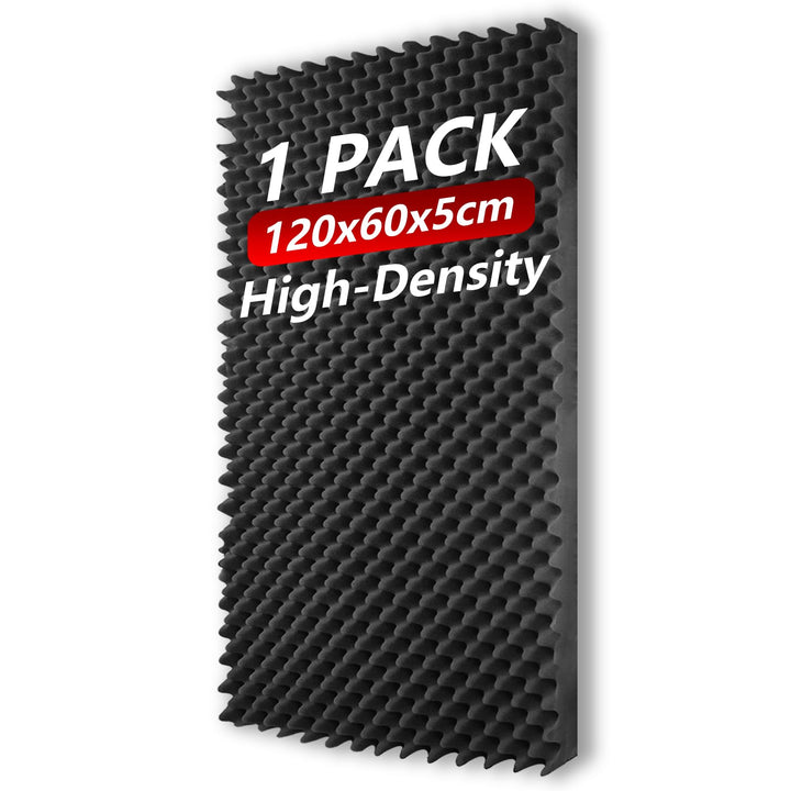 Akustikschaumstoff, 120 x 60 x 5 cm, schalldichte Schaumstoffplatten, feuerfeste Eierkisten-Platten