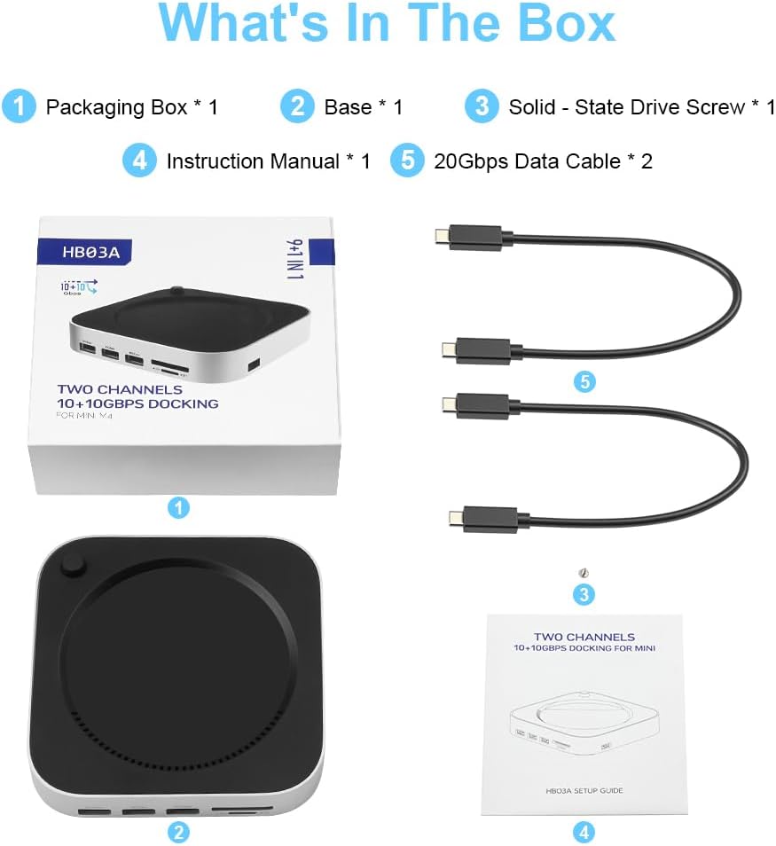 OFFCUP Dockingstation Kompatibel mit Mac mini M4, Dockstation mit M.2 NVMe SSD-Schacht SD TF-Kartenl