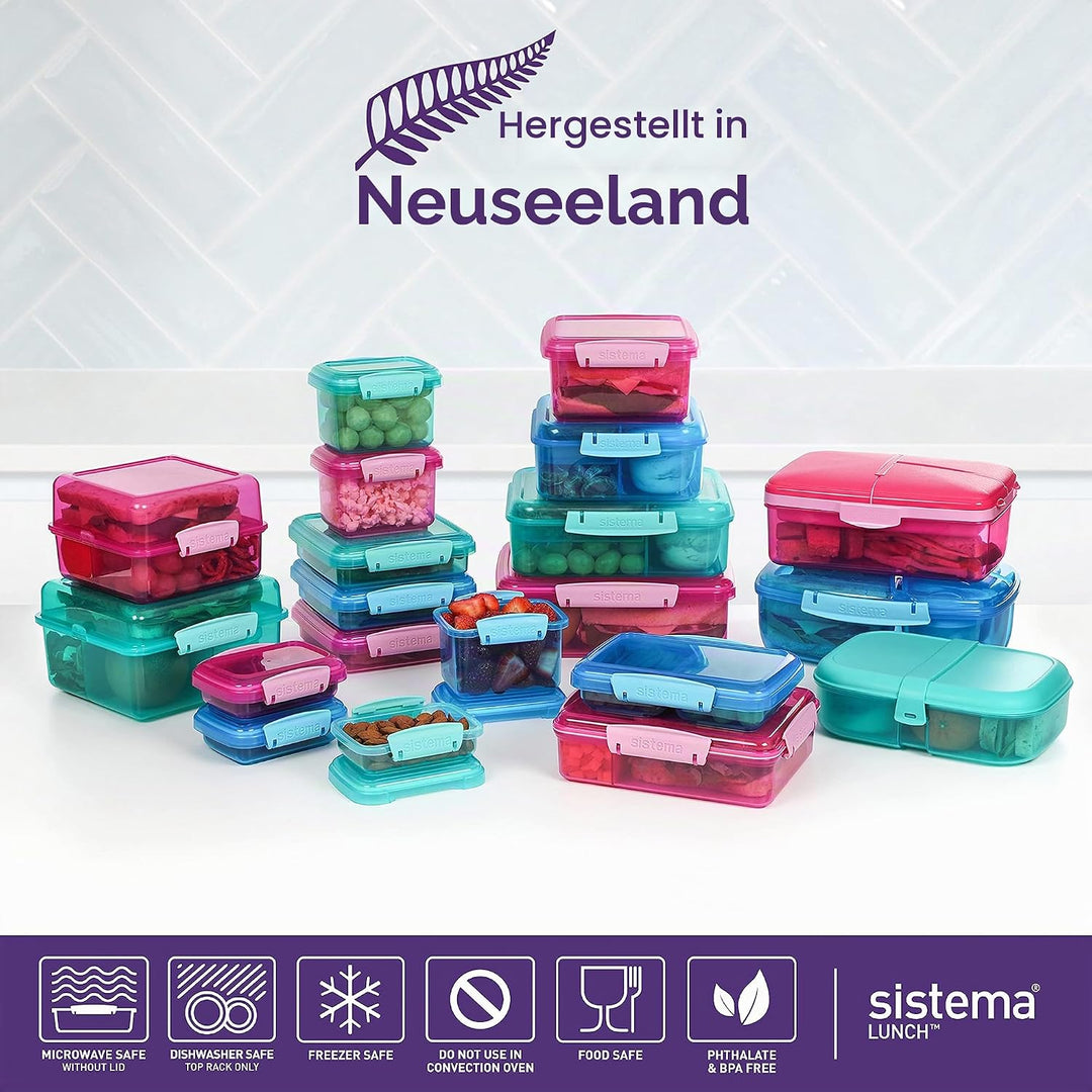 Sistema Lunch Frischhaltedose | 200 ml | kleine Snackboxen | BPA-freier Kunststoff | gemischte Farbe