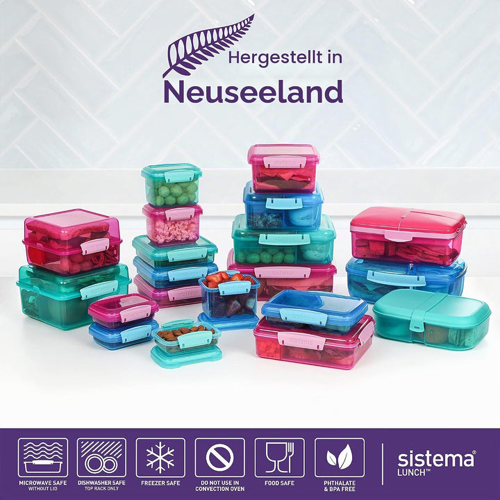 Sistema Lunch Frischhaltedose | 200 ml | kleine Snackboxen | BPA-freier Kunststoff | gemischte Farbe
