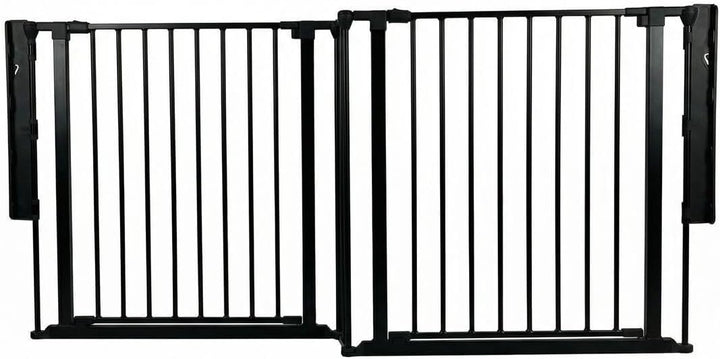 Safetots Zwei-Tür-Treppenschutzgitter Set, Schwarz, 187cm Gesamtlänge, Schraubmontage, 70cm Höhe Sch