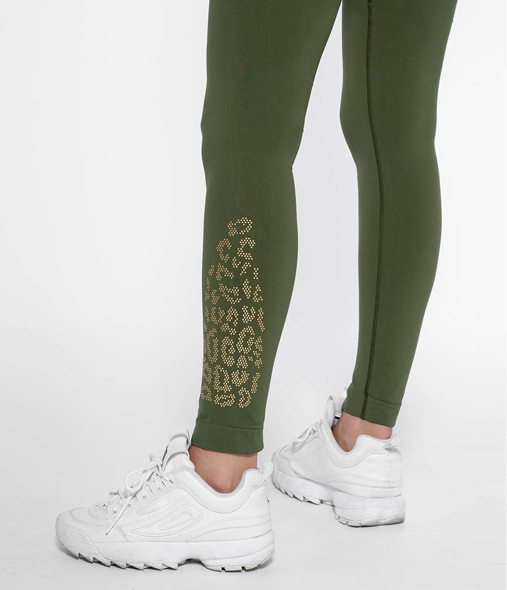 Damen Jogger Leggings Varnish Leo - Green Bush M-L Grün, M-L Grün