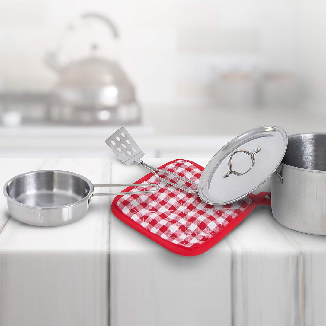 Teamson Kids - Little Chef Frankfurt Edelstahl Kochzubehör-Set - Multi-Color- 11 Stück