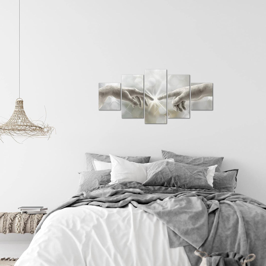 Runa Art Wandbilder Die Erschaffung Adams Michelangelo 5 Teilig Bild auf Vlies Leinwand Deko Wohnzim